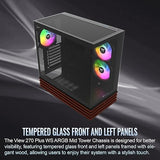 Thermaltake View 270 Plus WS ARGB; Mid Tower; 3x120mm Lite Fans Included; 360mm Radiator Support; 420mm GPU Clearance;Bottom Wood Trim; E-ATX/ATX/mATX/mITX; 220mm PSU Clearance;Black; CA-1Y7-00M1WN-WS
