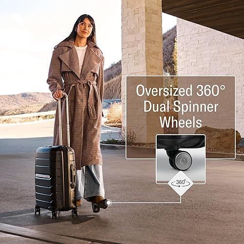 Samsonite Unisex-Adult Freeform Hardside Expandable with Double Spinner Wheels Checked Luggage Checked-Large Spinner Navy