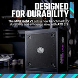Cooler Master MWE Gold 850 V3 Full Modular PSU, 850W, 80+ Gold, ATX 3.1 | 90° | PCIe 5.1, Designed Ready Nvidia RTX 5080 | AMD RX 9070 XT, Zero-RPM Mode, Hexagonal Fan Cover, 10-Year ATX Compact MWE Gold 850 V3