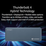 Kensington SD5900T DisplayLink Docking Station Thunderbolt 4, Quad 4K for MacBook Pro/Air M1/M2/M3/M4 with Pro and Max Chipsets, 100W PD, HDMI/DP/TB4, SD/Micro SD Card Slots - Midnight Blue (K35232NA)