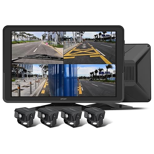 GekoGear Orbit T100 4 Channel 1080P Dash Cam for Trucks with a 10.1 IPS Screen