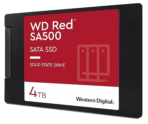 Western Digital 4TB WD Red SA500 NAS 3D NAND Internal SSD Solid State Drive - SATA III 6 Gb/s, 2.5/7mm, Up to 560 MB/s - WDS400T2R0A