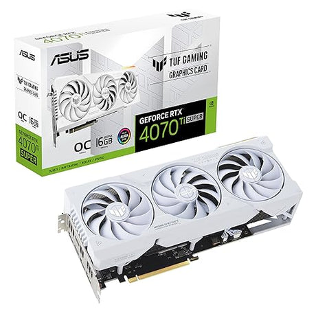 ASUS TUF Gaming NVIDIA GeForce RTX™ 4070 Ti Super White OC Edition Gaming Graphics Card (PCIe 4.0, 16GB GDDR6X, HDMI 2.1a, DisplayPort 1.4a)