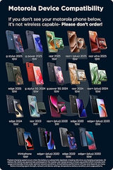 Motorola TurboPower 15W Qi Wireless Stand + 33W Charger + Cable - for Moto G Power 2024/2025, G Stylus 2024/2025, Edge 2023/2024/2025, Razr/Razr Plus 2023/2024/2025, Razr Ultra Stand + Charger