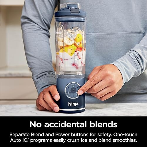 Ninja Blender, Blast Max, Cordless, Personal Blender for Smoothies, Frozen Drinks, Ice Crush, 22 oz. Removable Vessel, Leakproof Lid, BPA-Free, Dishwasher Safe, Auto-iQ Technology, Deep Navy, BC251CNV