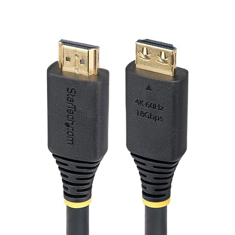 StarTech.com 15ft (4.5m) High Speed HDMI Cable with Gripping Connectors, 4K 60Hz/1440p 144Hz, 18Gbps, UHD HDMI 2.0 Cord, TPE Jacket