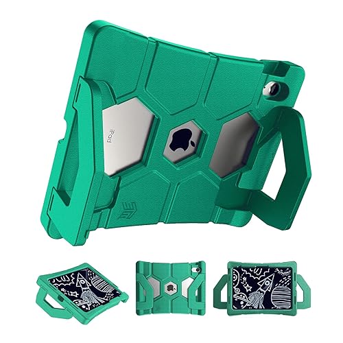 STM Goods Duxling iPad 10th Generation Case for Kids - Ultra-Protective, Two-Handle Design Allows for Easy Carry and Functions as a Multi-Angle Stand - Ideal for Parents, Teachers, Students - Green