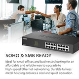 D-Link 16 Port Fast Ethernet Switch Unmanaged 10/100 Mbps Desktop Rackmount Plug and Play Metal Housing Fanless Design EEE (DES-1016D)