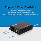 Intellinet Multimode SC Gigabit Ethernet Fiber Media Converter, Autonegotiation, 10/100/1000Base-T to 1000Base-SX, up to 1,800 ft. (550 m), 850 nm - 508544 10/100/1000Base-T to 1000Base-SX (SC) Multi-Mode