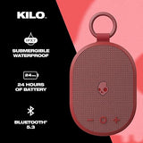 Skullcandy Kilo Wireless Bluetooth Speaker - IPX7 Waterproof Mini Bluetooth Speaker with 24 Hour Battery, Downward Firing Passive Radiator, and True Wireless Pairing - Perfect for Outdoor Red