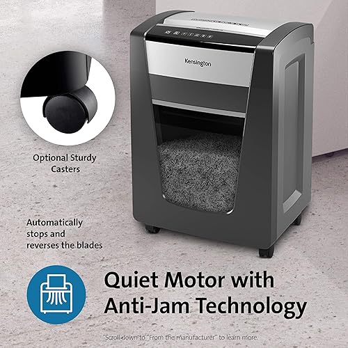 Kensington OfficeAssist Shredder M200-HS Anti-Jam Micro Cut (K52078AM) 8-gallon/300-sheet bin