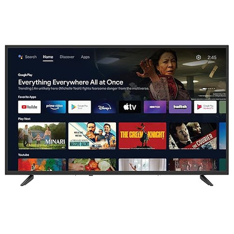Supersonic Smart SC-4350GTV 43-inch FHD DLED TV with Google Assistant, ATSC/NTSC, HDMI, WiFi, USB Input, 1080p Resolution,16.7M Colors, 60Hz Refresh Rate, Energy-Efficient, Bluetooth, Remote Control SC-4350GTV– 43” Smart TV