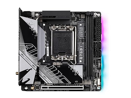 GIGABYTE B760I AORUS PRO DDR4 (LGA 1700/ Intel/ B760/ Mini-ITX/ DDR4/ Dual M.2/ PCIe 4.0/ USB 3.2 Gen2X2 Type-C/WiFi 6/ Intel 2.5GbE LAN/Q-Flash Plus/Motherboard)