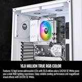 Thermaltake UX200 SE White 5V Motherboard ARGB Sync 16.8 Million Colors 15 Addressable LED Intel/AM5/AMD (LGA 1700) Universal Socket Hydraulic Bearing 170W CPU Cooler CL-P116-AL12SW-A