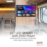 Supersonic SC-3226SDVD 32-inch LED Smart HDTV w/DVD Player, ATSC & NTSC System, 3X HDMI, 1080p, WiFi, USB, Multi Language OSD, AC/DC Compatible for Home, Kitchen, or RV Camper, DC Car Cord Included SC-3226DVD –32” Smart TV/DVD Combo