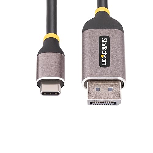 StarTech.com 10ft (3m) USB-C to DisplayPort Adapter Cable, 8K 60Hz, 4K 144Hz, HDR10, USB Type-C to DP 1.4 Converter