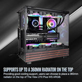 Thermaltake View 270 Plus WS ARGB; Mid Tower; 3x120mm Lite Fans Included; 360mm Radiator Support; 420mm GPU Clearance;Bottom Wood Trim; E-ATX/ATX/mATX/mITX; 220mm PSU Clearance;Black; CA-1Y7-00M1WN-WS