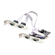 StarTech.com 4-Port Serial PCIe Card, Quad-Port PCI Express to RS232/RS422/RS485 DB9 Serial Card, Standard/Low-Profile Brackets, 16C1050 UART, ESD Protection, Windows/Linux (PS74ADF-SERIAL-CARD)