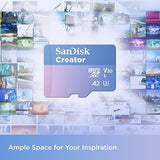 256GB SanDisk Creator microSD UHS-I Card with SD Adapter - Up to 190MB/s, 4K, 5.3K, Micro SD Card - SDSQXAV-256G-GN6MS microSD Card 256GB