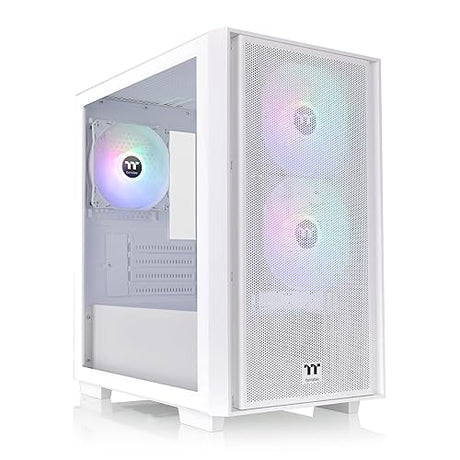 Thermaltake Versa H16 TG ARGB Snow Micro ATX Tower Case; Tempered Glass Side Panel; 3 Pre-Installed ARGB Fans; CA-1Y8-00S6WN-01; 3 Year Warranty