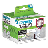 DYMO LW Durable Industrial Labels for LabelWriter Label Printers, White Poly, 3/4” x 2-1/2”, 2 Rolls of 450 (1933085)