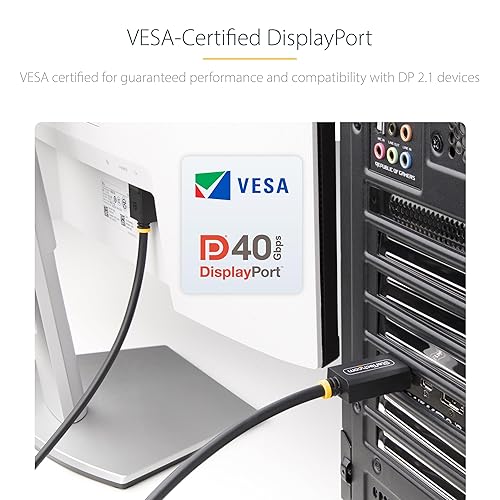 StarTech.com 3m (10ft) DisplayPort 2.1 Cable, VESA Certified DP40 DisplayPort Cable w/UHBR10/HDR/HDCP 2.2, 8K 60Hz w/DSC 1.2a