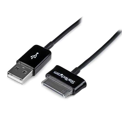 StarTech.com 3m Dock Connector to USB Cable for Samsung Galaxy Tab - USB to Samsung 30 pin Charge and Sync Data Cable - 3 meter, Black (USB2SDC3M) Galaxy Tab Dock Connecter 10 ft / 3m