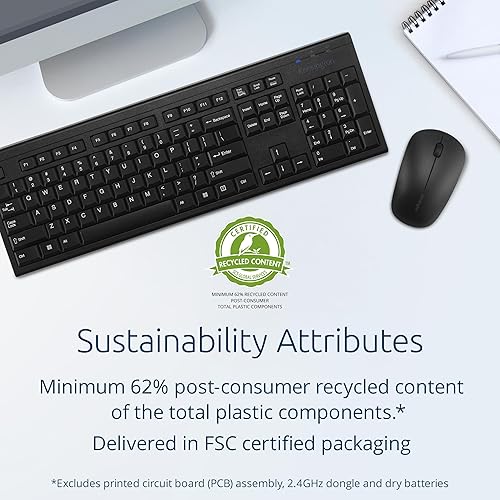 Kensington KM150 EQ Wireless Desktop Set, Wireless Keyboard & Mouse (K75562NA)