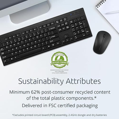Kensington KM150 EQ Wireless Desktop Set, Wireless Keyboard & Mouse (K75562NA)