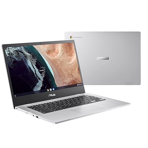 ASUS Chromebook CX1, 14 FHD NanoEdge Display, Intel Celeron N5100 Processor, 64GB eMMC, 4GB LPDDR4X RAM, Chrome OS, Transparent Silver, CX1400CKA-DH02-CB