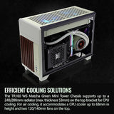 Thermaltake TR100 WS; Wood Front Trim; mITX Support; 18.9 Liters; PCIe 4.0 Riser Cable Included; 360mm GPU Clearance; 280mm Radiator Support; Removable PCIe Bracket; Matcha Green; CA-11A-00SENN-WS