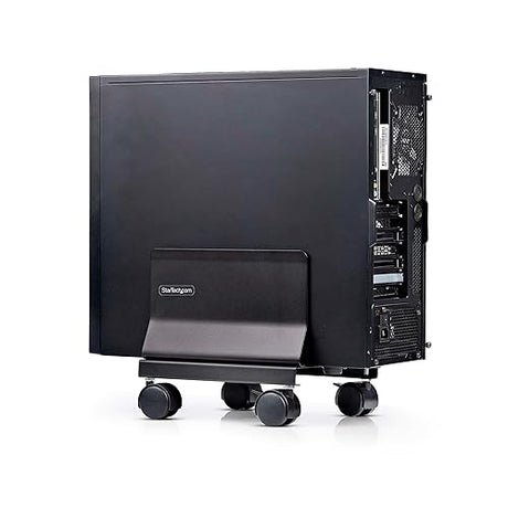 StarTech.com Computer Tower Cart, Rolling Mobile CPU Caddy on Wheels, Max Load 46.3lb/21kg, Adjustable Desktop Case Mount Rolling CPU Cart