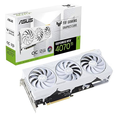 ASUS TUF Gaming NVIDIA GeForce RTX™ 4070 Ti OC White Edition Gaming Graphics Card (PCIe 4.0, 12GB GDDR6X, HDMI 2.1a, DisplayPort 1.4a)