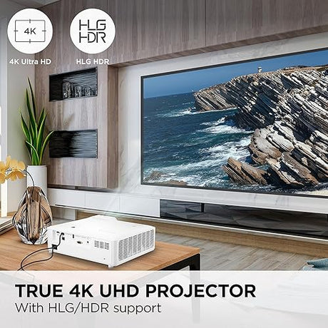 ViewSonic LS901-4K UHD 4K Laser Projector with 5500 Lumens, 1.7X Optical Zoom, 4K HDR/HLG Support, 4 Corner Adjustment, H/V Keystone, 360 Degrees Projection for Home Theater and Commercial Venues