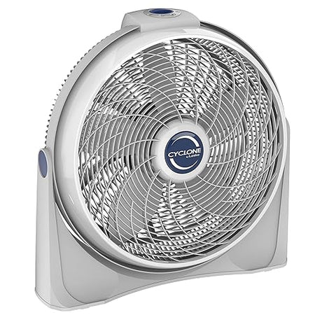 Lasko 3520 20 Inch 3-Speed Cyclone Air Circulator Portable Full-Tilt Pivoting Floor or Wall Mount Fan for Large Rooms and Office, White Frustration-Free Packaging