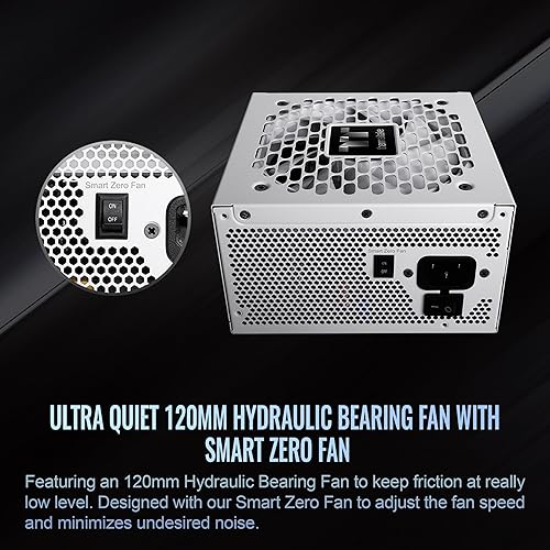 Thermaltake Toughpower GT 1000W; ATX 3.1; Native PCIe 5.1 12V-2x6; Full Modular; Flat Cables; Color Matched Connectors; Japanese Main Capacitors; 80 Plus Gold; 140mm; Snow; PS-TPT-1000FNFAGU-W