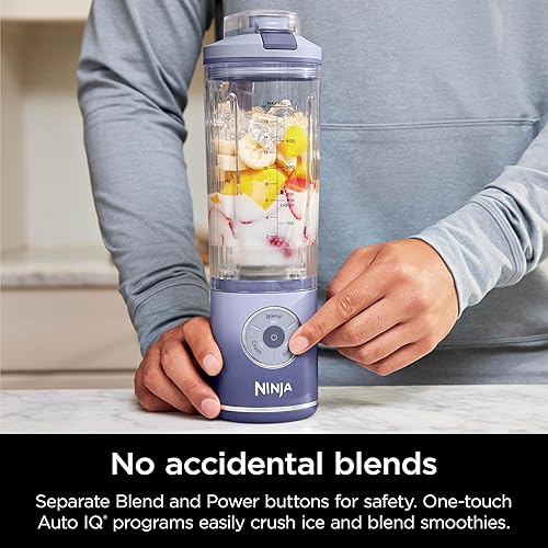 Ninja Blender, Blast Max, Cordless, Personal Blender for Smoothies, Frozen Drinks, Ice Crush, 22 oz. Removable Vessel, Leakproof Lid, BPA-Free, Dishwasher Safe, Auto-iQ Technology, Lavender, BC251CLD