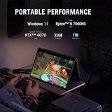 ASUS ROG Flow X13 (2023) 2-in-1 Gaming Laptop, 13.4” Nebula Display, 16:10 QHD 165Hz/3ms, 500 nits, GeForce RTX 4070, AMD Ryzen 9 7940HS, 32GB LPDDR5, 1TB PCIe SSD, Wi-Fi 6E, Windows 11, GV302XI-CS96