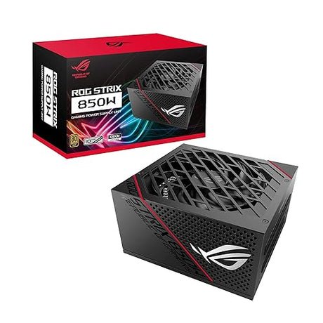 ASUS ROG STRIX 850W Gold PSU, Power Supply (ROG heatsinks, Axial-tech fan design, dual ball fan bearings, 0dB technology, 80 PLUS Gold Certification, fully modular cables, 10-year warranty) Non-RGB 850W ROG-STRIX-850G