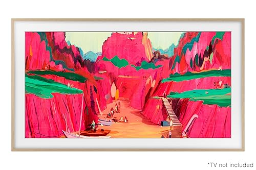 SAMSUNG 75-inch The Frame Customizable Bezel - Modern Teak (VG-SCFF75TKBZA) [Canada Version] (Compatible with All Frame Models 2021 Onwards) 75 inch Modern Teak Wood