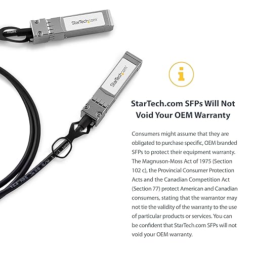 StarTech.com MSA Uncoded Compatible 5m 40G QSFP+ to QSFP+ Direct Attach Breakout Cable Twinax - 40 GbE QSFP+ Copper DAC 40 Gbps Low Power Passive Transceiver Module DAC (QSFP40GPC5M)