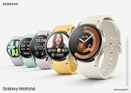 Samsung Galaxy Watch6, Silver, 44mm, Bluetooth, Sleep Coaching, ECG, Heart Monitor, Fall Detection, SOS, Fitness Tracker, Camera Access, Digital Wallet (CAD Version and Warranty) Silver 44mm BT Watch Only