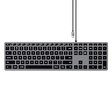 Satechi Slim W3 Wired Backlit Keyboard with Numeric Keypad – Illuminated Keys & USB-C Connection – for M2/ M1 MacBook Pro/Air, M2/ M1 iPad Pro/Air, M2 Mac Mini, iMac M1 W3 Space Gray
