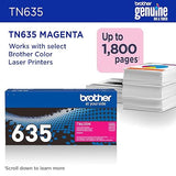 Brother Genuine TN635M Standard Yield Magenta Toner Cartridge, 1 Pack