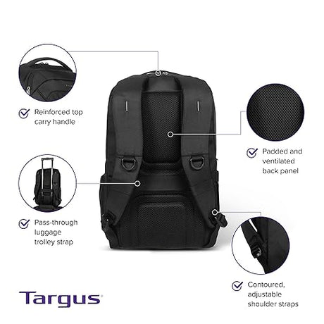 Targus Balance EcoSmart Travel and Checkpoint-Friendly Laptop Backpack, Weather Resistant PVC-Free, Suspension Protection Legend Backpack