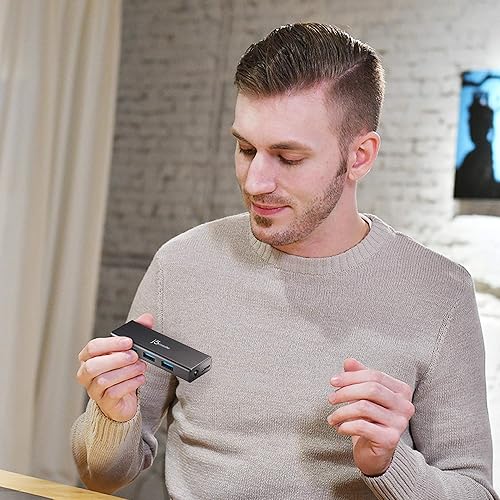 j5create 4-Port Powered USB 3.0 Data Hub with 2 ft Extended Cable [15W Power Adapter Included] for Mac, MacBook, Windows, Laptop, Surface, XPS, PC (JUH340)