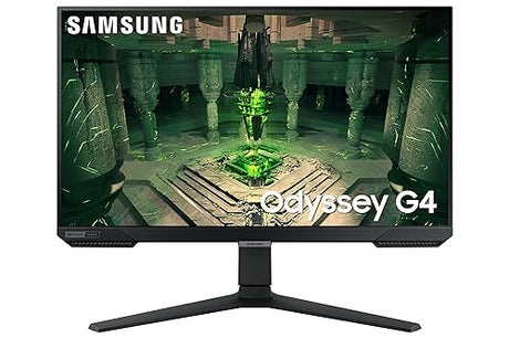 SAMSUNG 25" Odyssey G4 Series FHD Gaming Monitor, IPS, 240Hz, 1ms, G-Sync Compatible, AMD FreeSync Premium, HDR10, Ultrawide Game View, DisplayPort, HDMI, Fully Adjustable Stand, LS25BG402ENXGO