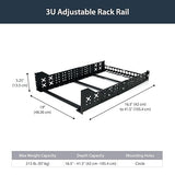 StarTech.com 3U Universal Server Rack Rails - TAA Compliant Fixed Mounting Rails - 19 Adjustable Depth Rack Mount Rails (UNIRAILS3U) Rack Rails 3U | 100 lbs