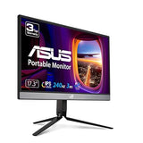 Asus ROG Strix XG17AHP 17.3” Portable Gaming Monitor, 1080P Full HD, IPS, 240Hz (Supports 144Hz), Adaptive-Sync, Eye Care, Micro-HDMI USB-C, ROG Tripod, Carrying Bag, 3 Hour Battery Life, BLACK 17FHD 240Hz w/ Tripod, Carry bag, Cover