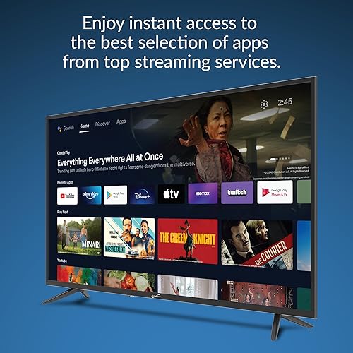 Supersonic Smart SC-4350GTV 43-inch FHD DLED TV with Google Assistant, ATSC/NTSC, HDMI, WiFi, USB Input, 1080p Resolution,16.7M Colors, 60Hz Refresh Rate, Energy-Efficient, Bluetooth, Remote Control SC-4350GTV– 43” Smart TV
